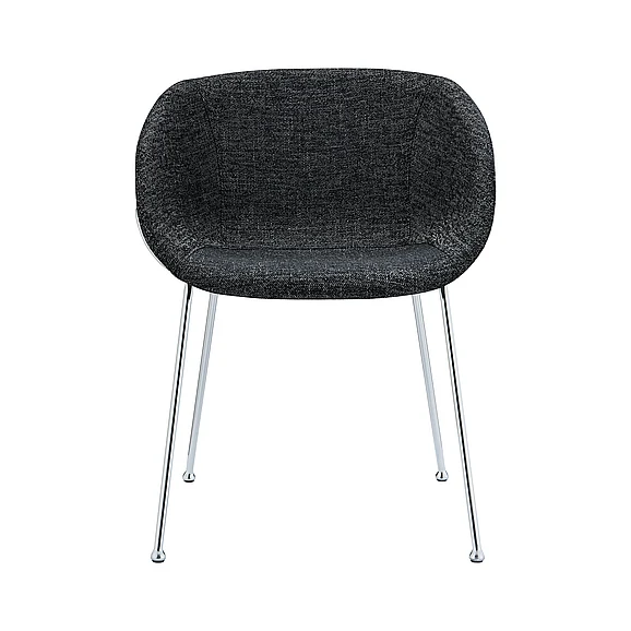 Euro Style Zach Armchair in Black with Chrome Legs (Set of 2) 30499BLK CLOSEOUT