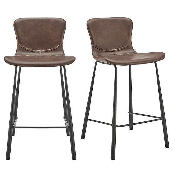 Euro Style Melody Counter Stool in Dark Brown 30512BRN (Set of 2)