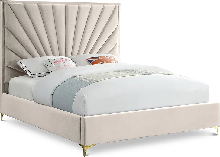 Meridian Eclipse Velvet King Bed in Cream Velvet EclipseCream-K
