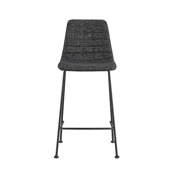 Euro Style Elma Counter Stool In Black Fabric with Matte Black Frame and Legs (Set of 2) 30552BLK CLOSEOUT