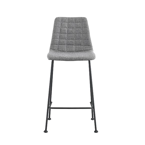 Euro Style Elma Counter Stool In Light Gray Fabric with Matte Black Frame and Legs (Set of 2) 30552LTGRY CLOSEOUT