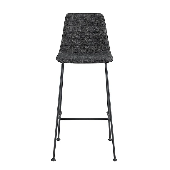 Euro Style Elma Bar Stool In Black Fabric with Matte Black Frame and Legs (Set of 2) 30554BLK CLOSEOUT