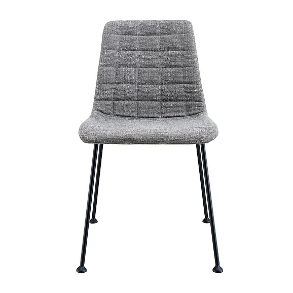 Euro Style Elma Side Chair in Light Gray Fabric with Matte Black Frame and Legs (Set of 2) 30558LTGRY CLOSEOUT