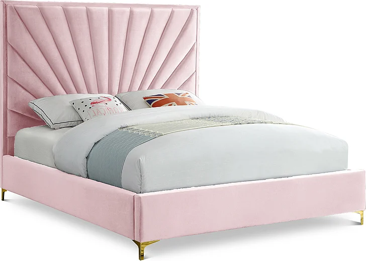 Meridian Eclipse Velvet King Bed in Pink Velvet EclipsePink-K