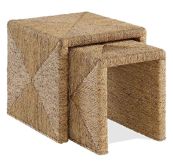 Riverside Furniture Rosalie Woven Nesting Table in Hemlock 30705