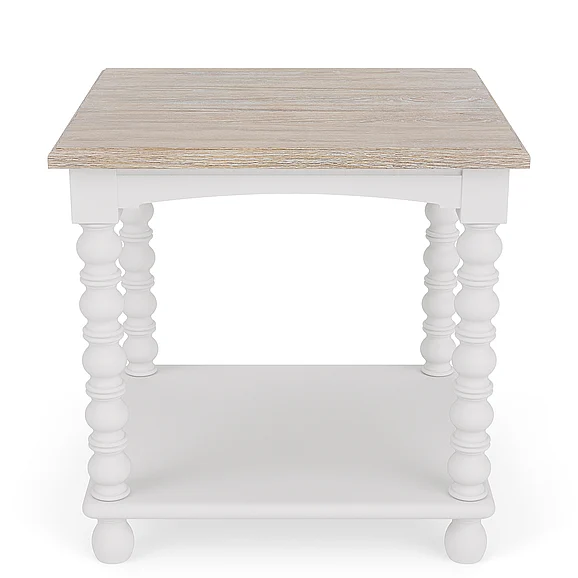 Riverside Furniture Rosalie Rectangular Spindle End Table in White Caps 30707