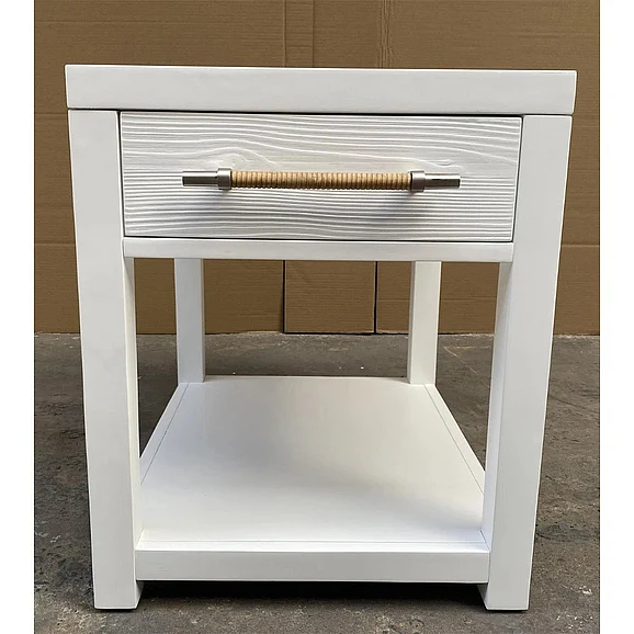 Riverside Rosalie End Table in White in White Caps 30733