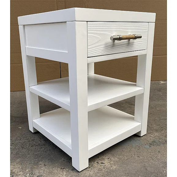 Riverside Rosalie Chairside Table in White in White Caps 30734