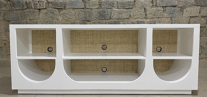 Riverside Furniture Rosalie Media Console in White Caps/Hemlock 30740