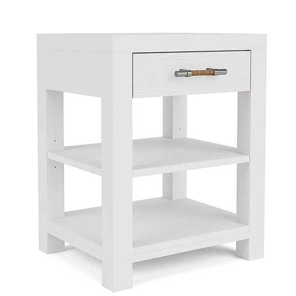 Riverside Furniture Rosalie 1-Drawer Nightstand in White Caps 30769