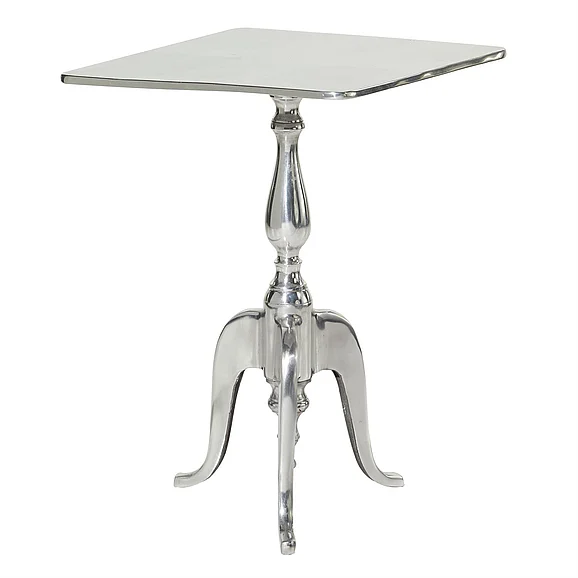 UMA Silver Aluminum Metal Side End Accent Table, 16" x 16" x 22" | 30795 CLOSEOUT