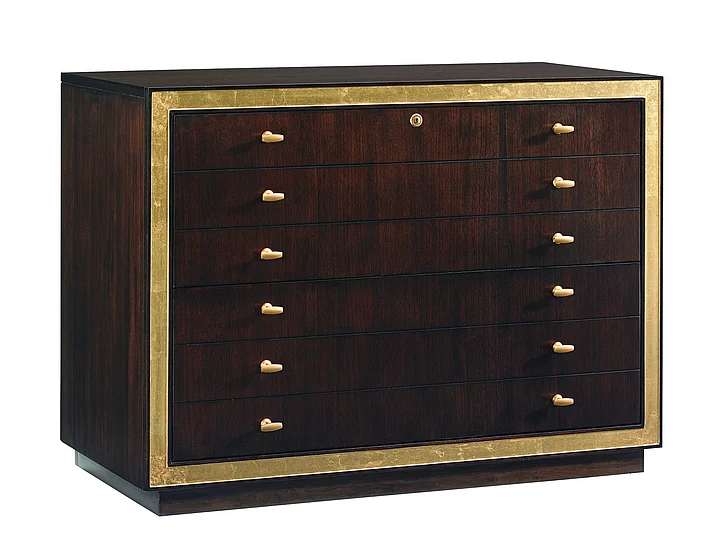 Sligh Bel Aire Beverly Palms File Chest in Brushed Brass 307HW-450