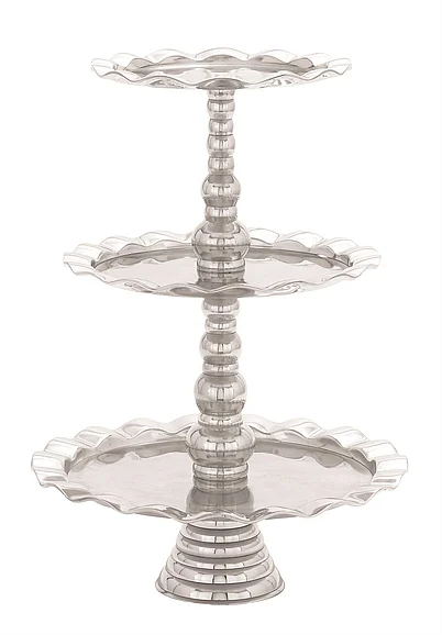 UMA Silver Aluminum Metal 3 Level Tiered Server, 17" x 17" x 24" | 30876
