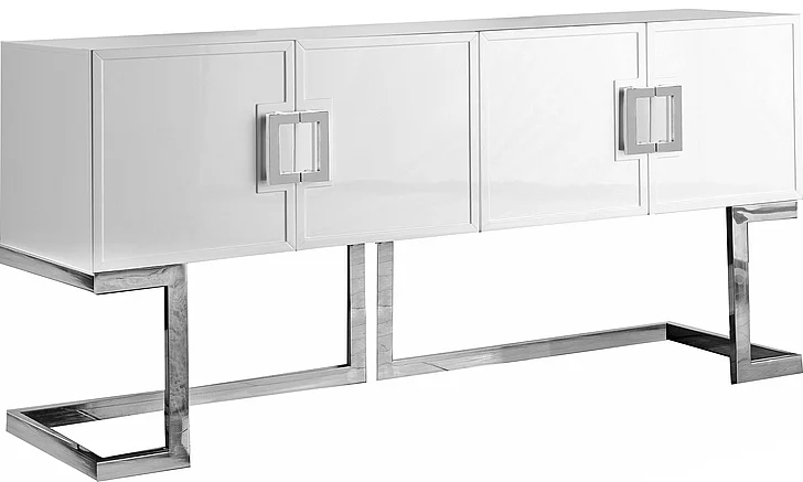 Meridian Beth Sideboard/Console in Chrome/White 308