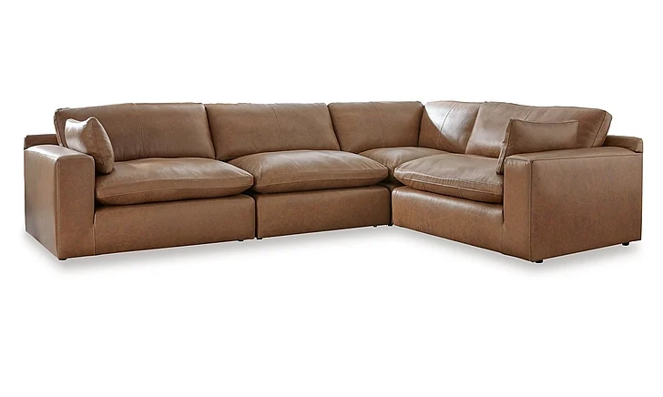 Emilia 4-Piece Sectional Set in Caramel