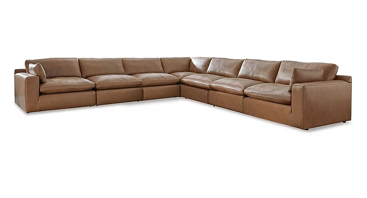Emilia 7-Piece Sectional Set in Caramel