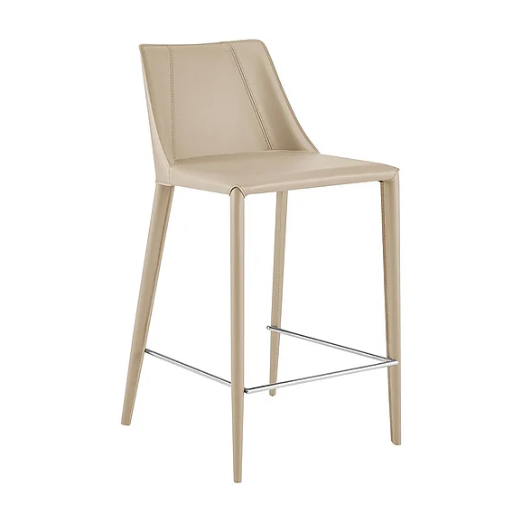 Euro Style Kalle Counter Stool in Taupe (Seat Height: 26") 30916-LTGRY-MP1