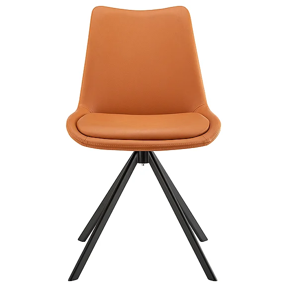 Euro Style Vind Swivel Side Chair in Cognac with Black Legs 30920-COG CLOSEOUT