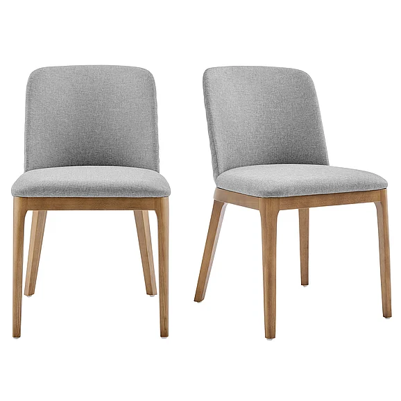 Euro Style Tilde Side Chair in Light Gray Fabric with Walnut Legs (Set of 2) 30936-LTGRY CLOSEOUT