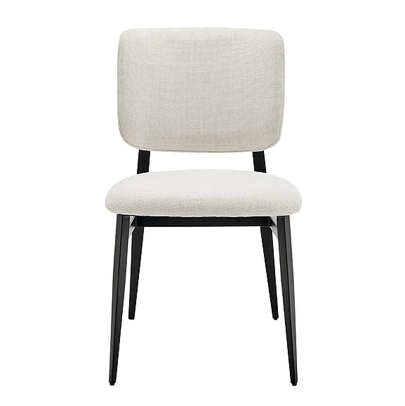 Euro Style Felipe Side Chair in Beige Fabric with Black Steel Legs 30948-BG