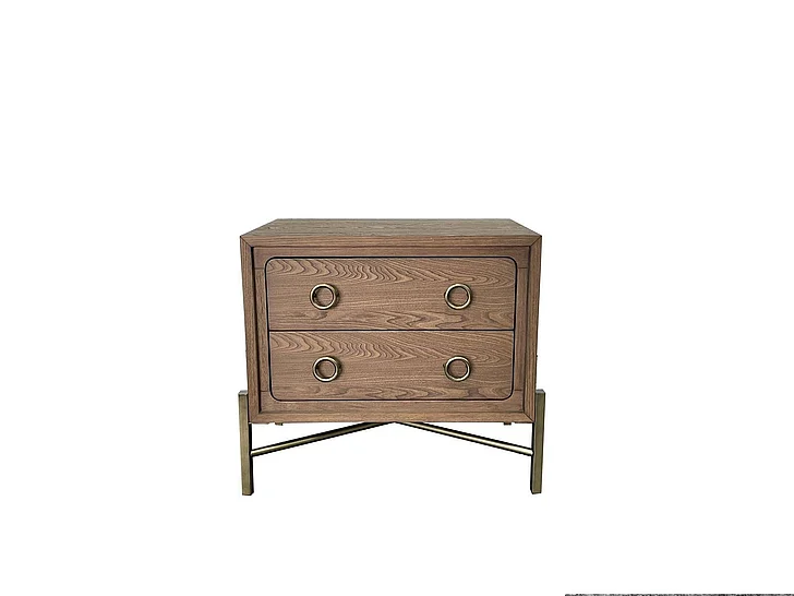 Emma Mason Signature Aurelia 2 Drawer Nightstand W/ USB in Latte