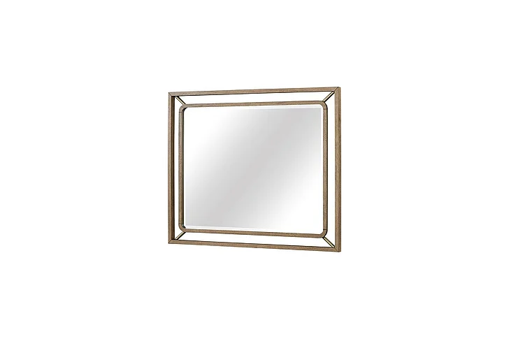 Emma Mason Signature Aurelia Wood & Metal Mirror in Latte