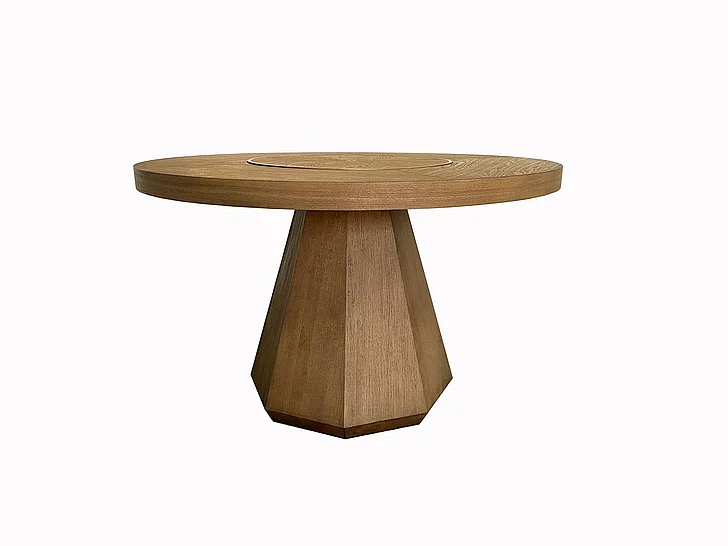 Emma Mason Signature Aurelia Round Dining Table w/ Lazy Susan in Latte