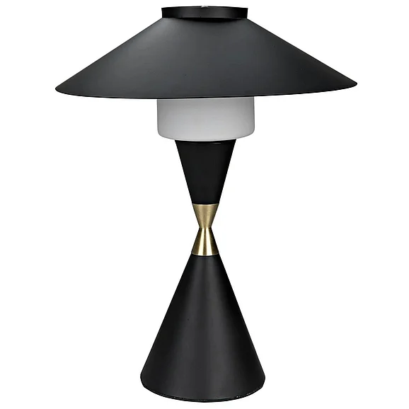 Noir Furniture Lucia Table Lamp in Black Steel LAMP750MTB-MB CLOSEOUT