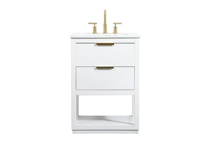 Elegant 24 In. Single Bathroom Vanity in White VF19224WH