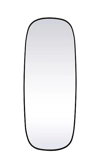 Elegant Metal Frame Oval Mirror 24X60 In. in Black MR2B2460BLK