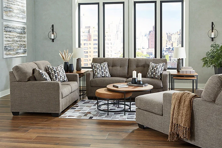 Mahoney 3-Piece Living Room Set in Chocolate