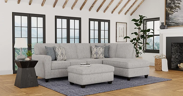 Peak Living 3100 2pc LSF Corner Sofa Living Room Set in M11240 Mist CUSTOM ITEM