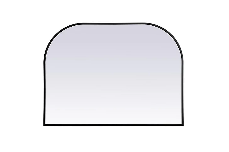 Elegant Metal Frame Arch Mirror 40X30 In. in Black MR1B4030BLK