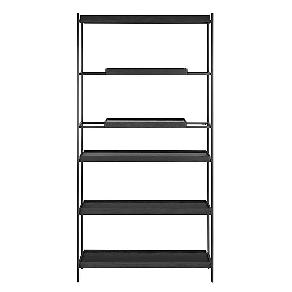 Euro Style Kumla 39" 6-Tier Shelving Unit in Black 31134BLK-KIT