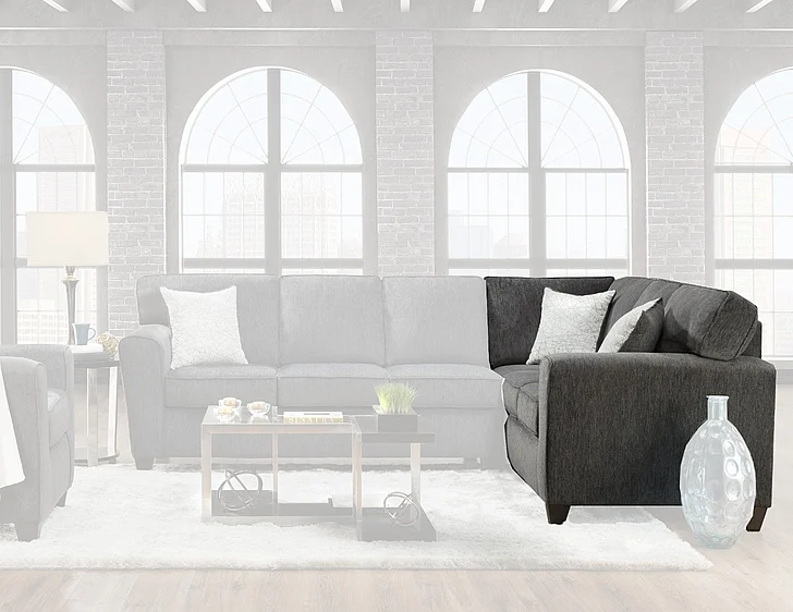 Peak Living 3100 RSF Corner Sofa in Tofino Kohl 3120-1642 CUSTOM ITEM