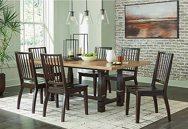 Charterton 7pc Dining Room Set in Brown D753
