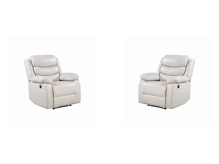 ACME Eilbra Power Motion Recliner in Beige Synthetic Leather 56911 (Set of 2)