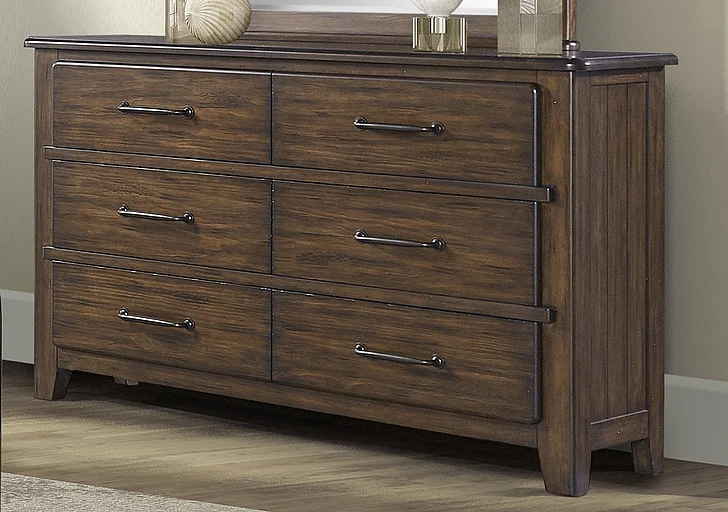 Emma Mason Signature Mariposa 6 Drawer Dresser in Spice Brown
