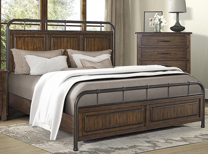 Emma Mason Signature Mariposa Queen Panel Bed in Spice Brown