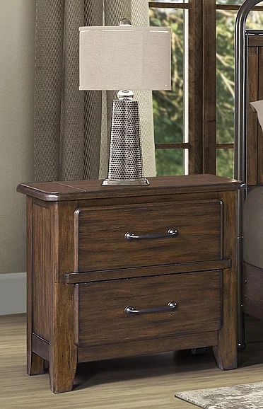 Emma Mason Signature Mariposa 2 Drawer Nightstand in Spice Brown