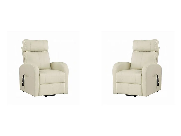 ACME Ricardo Power Motion Recliner with Lift in Beige Synthetic Leather 59499 (Set of 2)