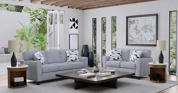 Peak Living 315 2pc Sofa Living Room Set in Gretna Pewter CUSTOM ITEM