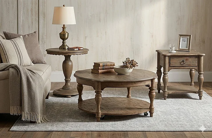 Kincaid Weatherford-Cornsilk 3pc Occasional Set in Brown