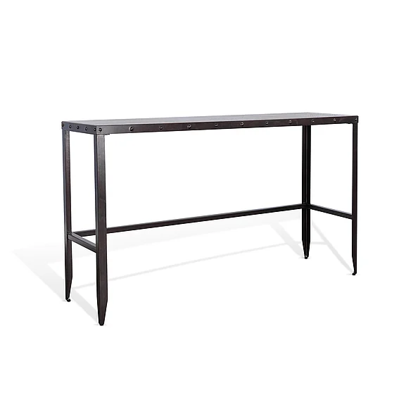 Sunny Designs San Diego San Diego Wood and Metal Sofa Bar Table in Antique Brown 3173AB-ST