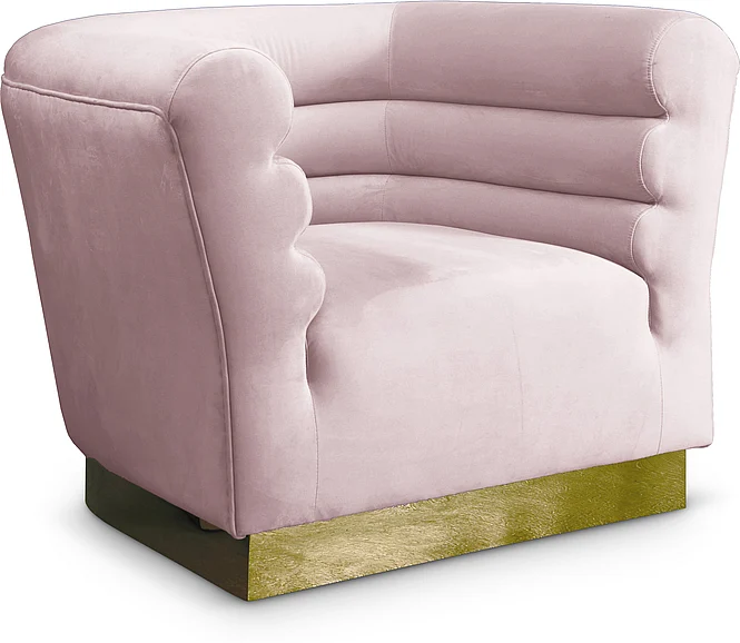 Meridian Bellini Velvet Chair in Pink Velvet 669Pink-C
