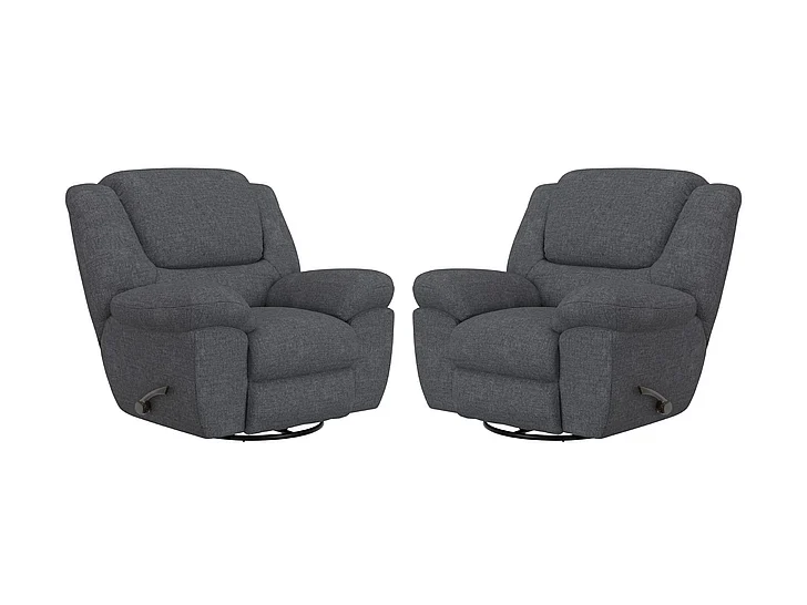 Catnapper Trifecta Swivel Recliner in Smoke 1650-5 (Set of 2)