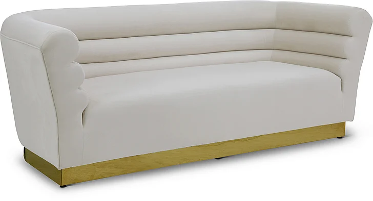 Meridian Bellini Velvet Sofa in Cream Velvet 669Cream-S