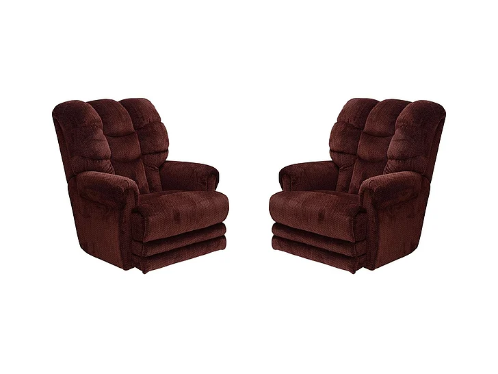 Catnapper Malone Power Lay Flat Recliner w/ Extended Ottoman in Merlot (Set of 2)