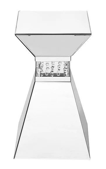Elegant 12 In. Crystal End Table in Clear Mirror Finish MF91019