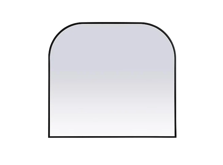 Elegant Metal Frame Arch Mirror 42X38 In. in Black MR1B4238BLK